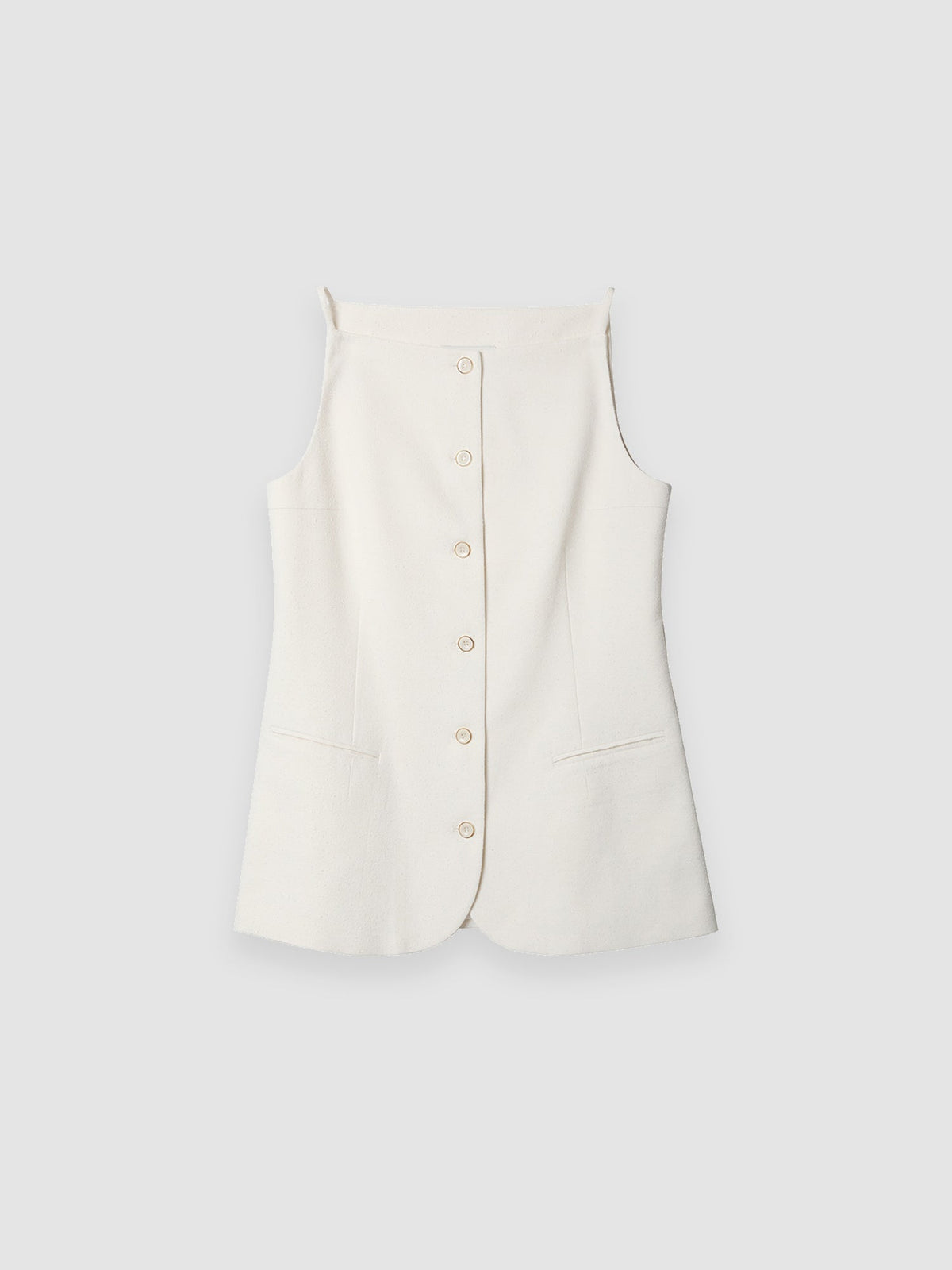 Shop the Arkin Studio top collection, featuring the hero image of a slim-strap silk-cotton button-front vest