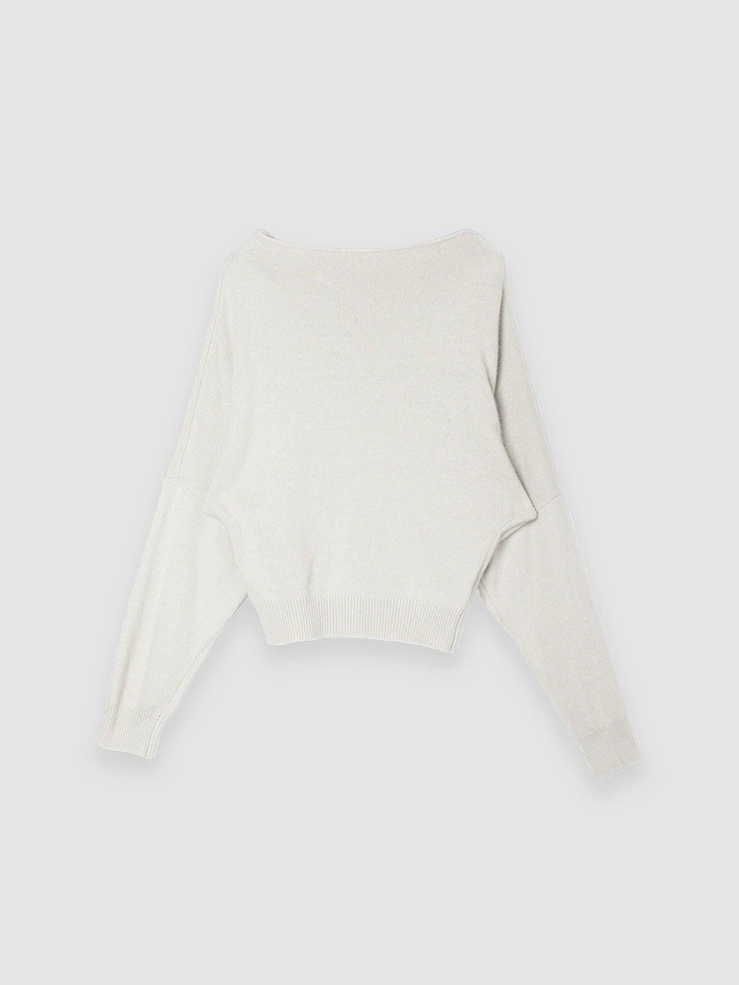 Arkin Studio cold shoulder slim knit top in ivory, main view on a white background