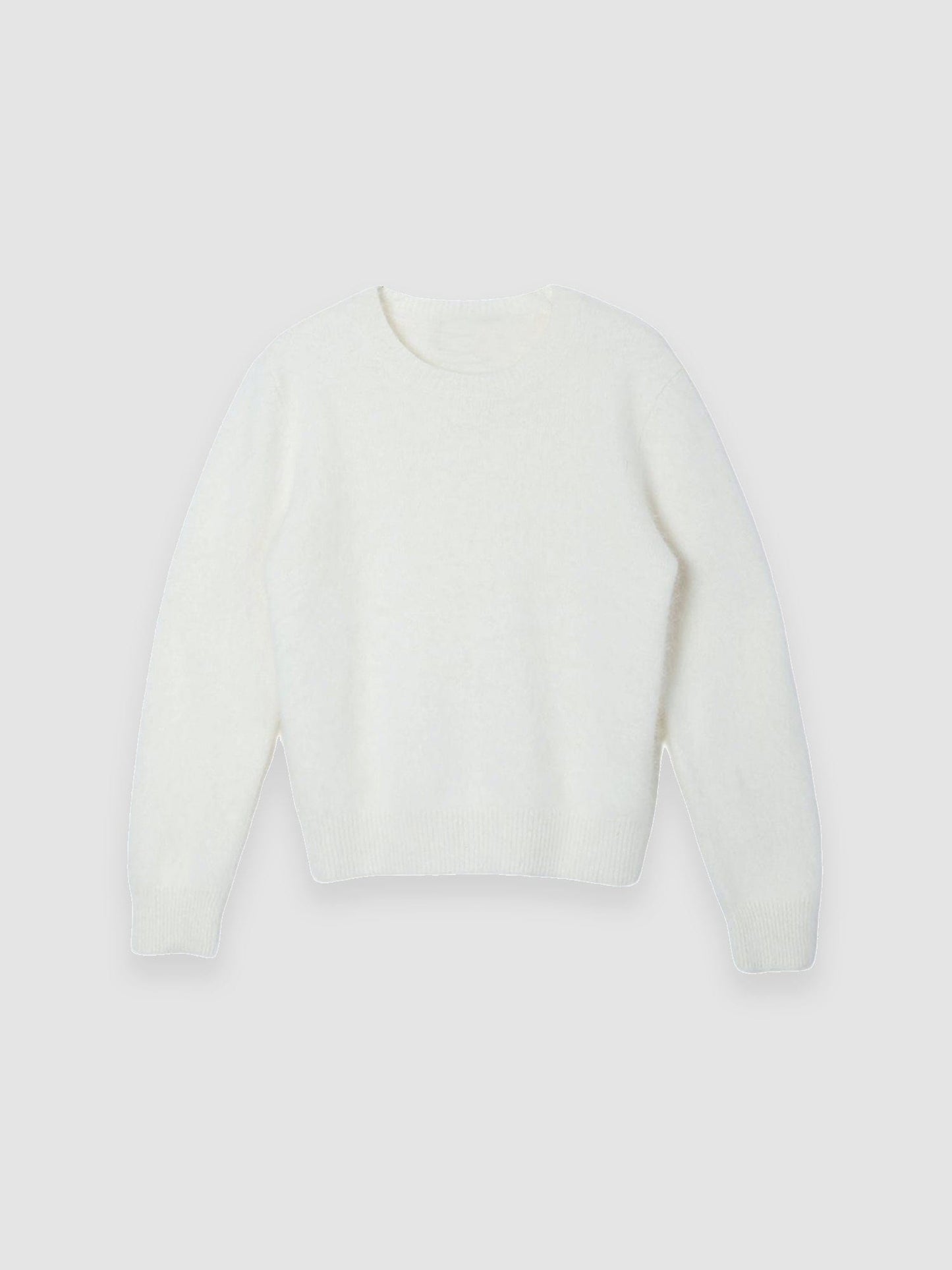 Arkin Studio cozy crewneck wool sweater in ivory, main view on a white background