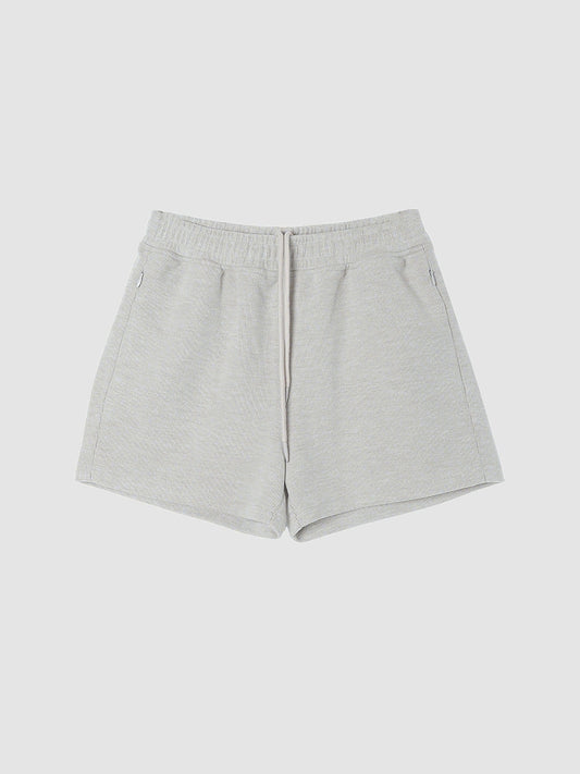 Arkin Studio drawstring high waist sport shorts in light gray, main view on a white background
