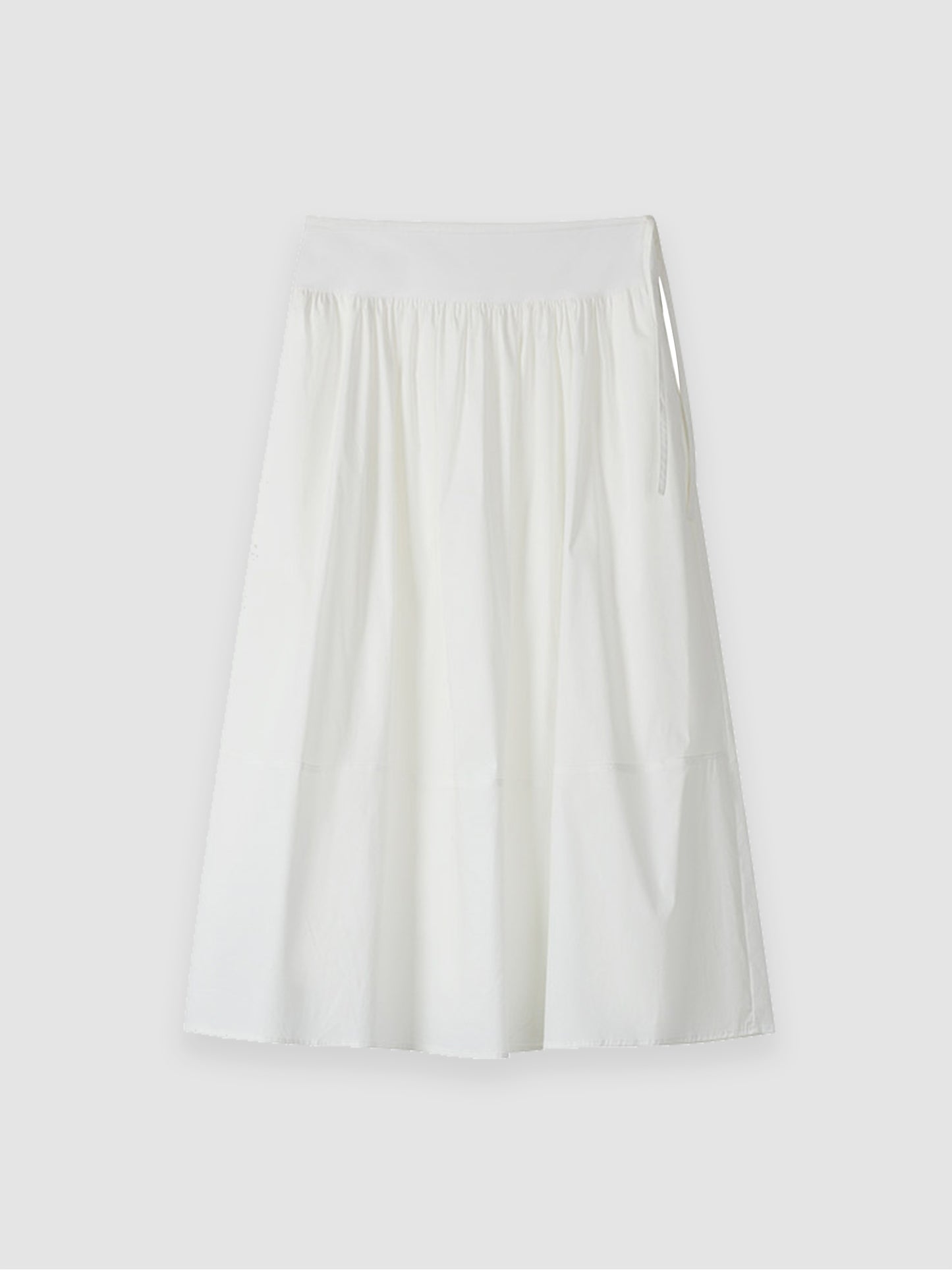 Arkin Studio lightweight pleated a-line drawstring skirt in white, main view on white background