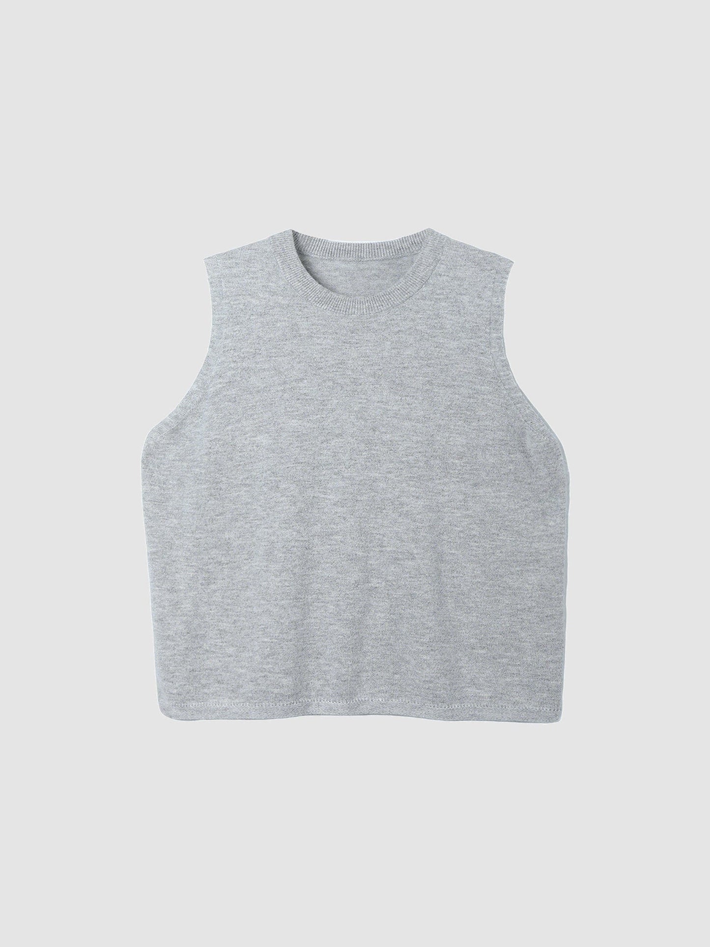 Arkin Studio minimalist round neck tank top in light-gray, main view on a white background