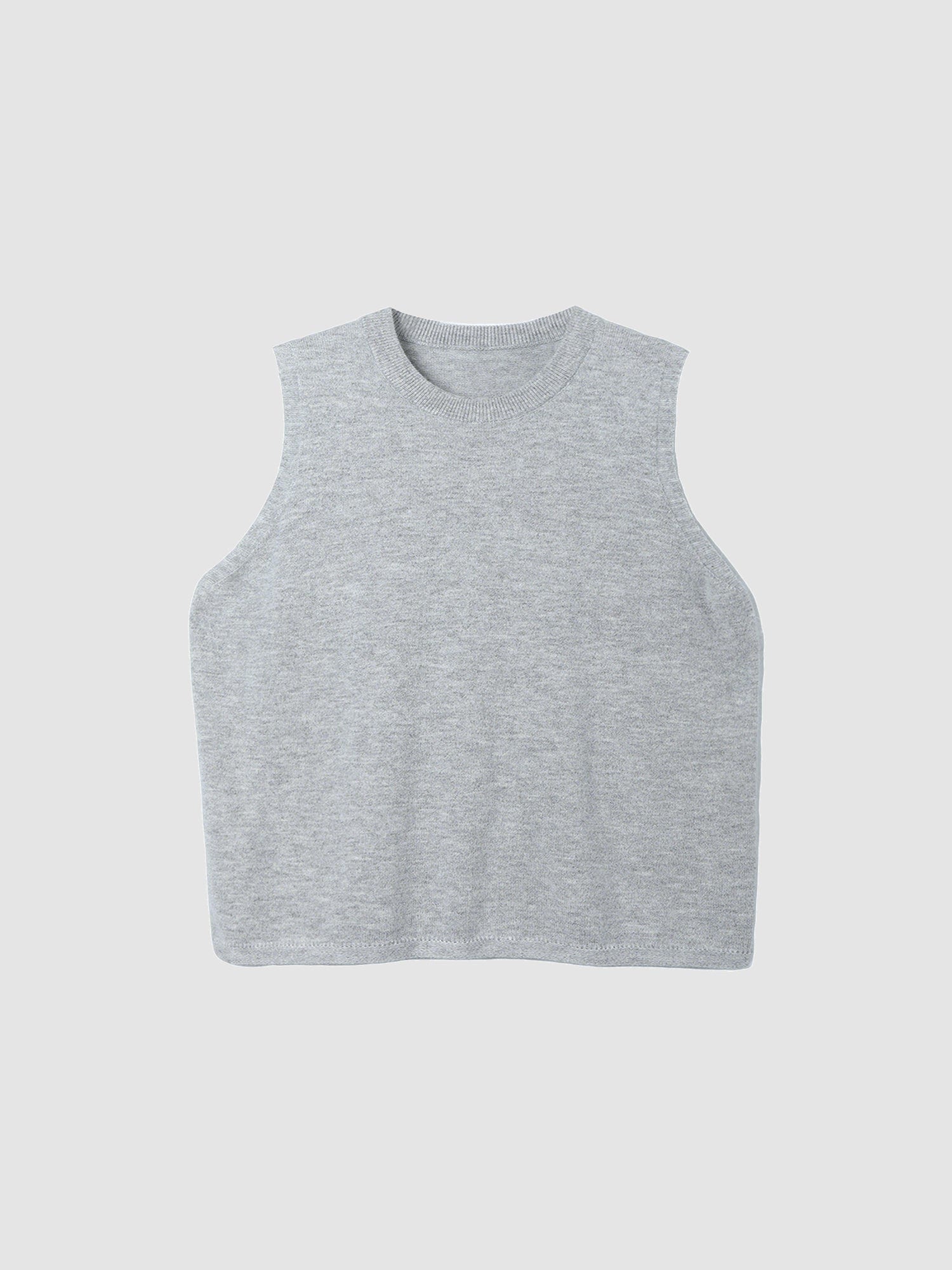 Arkin Studio minimalist round neck tank top in light-gray, main view on a white background
