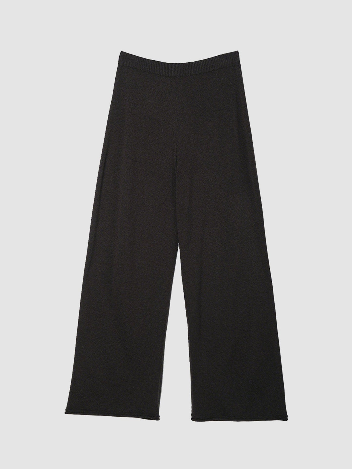 Arkin Studio relaxed drape knit pants in dark brown, main view on a white background