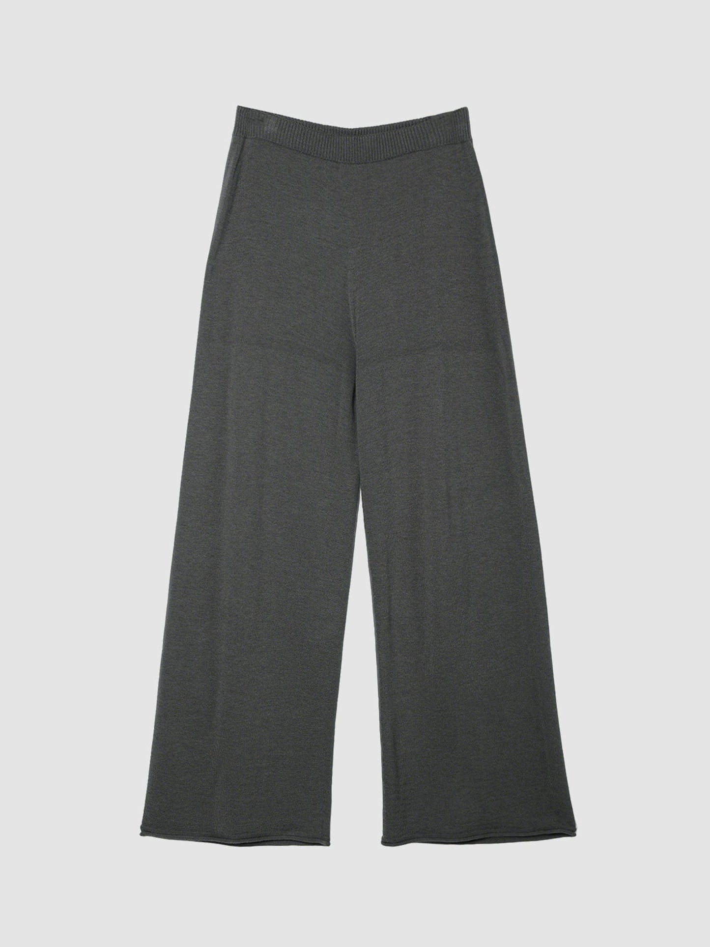Arkin Studio relaxed drape knit pants in gray, main view on a white background