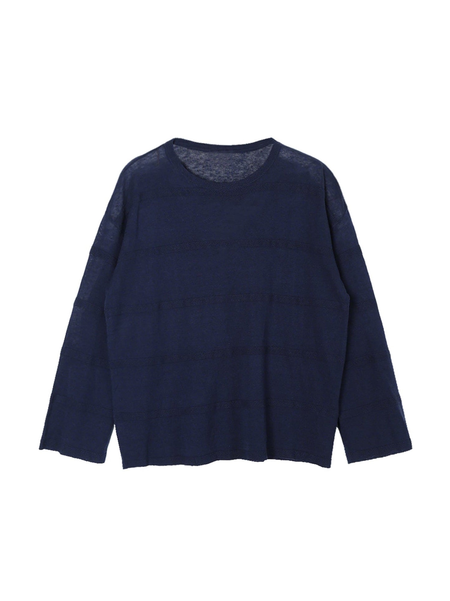 Relaxed Linen Blend Blouse Navy Blue Main View