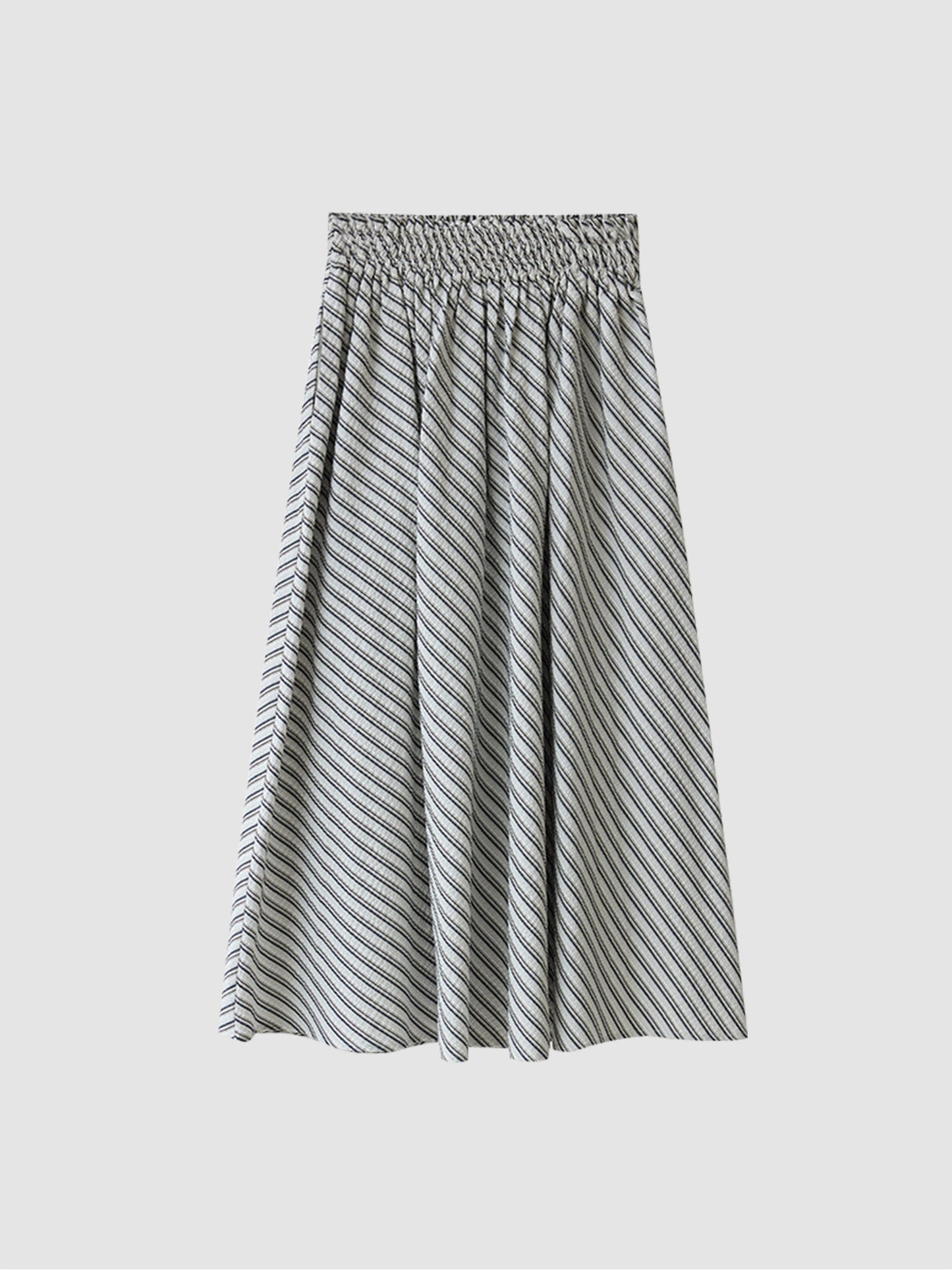 Arkin Studio striped pleated a-line midi skirt with striped pattern, main view on white background