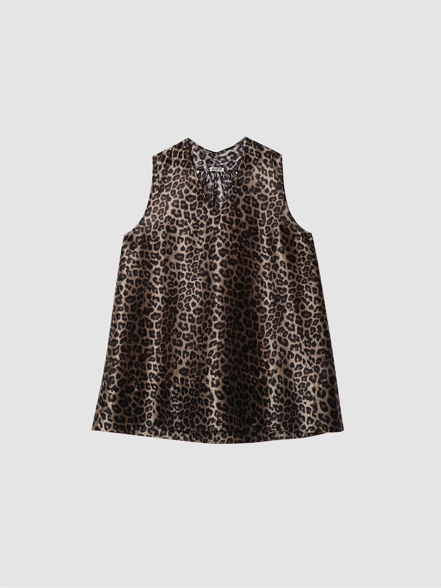 Arkin Studio wild leopard halter top with leopard pattern, main view on a white background