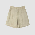 High-Waist Turn-Up Linen Shorts